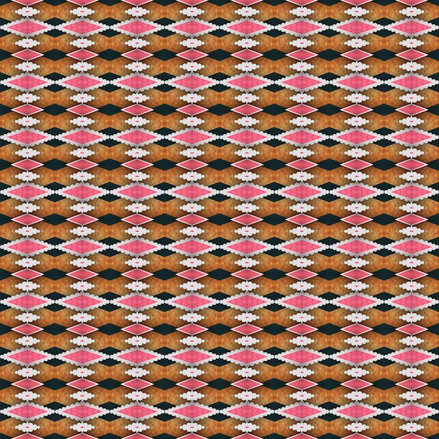 Seamless pattern with a geometric design in orange and brown colors.