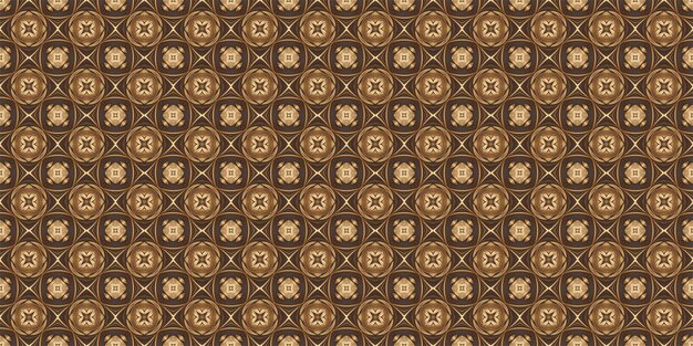 Seamless pattern with gold ornament on brown background