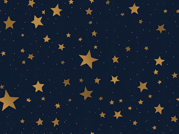 Seamless pattern with golden star pattern dark blue backdrop wallpaper background design Generative AI