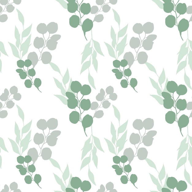 Photo seamless pattern with green leaves