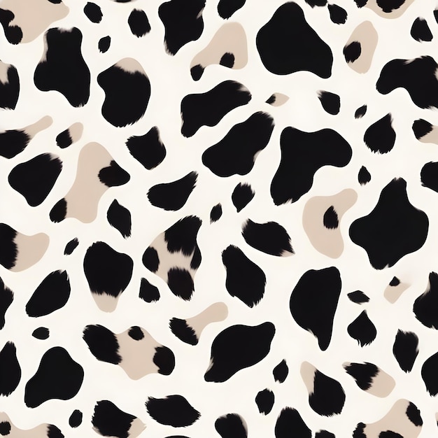 Photo a seamless pattern with irregular black spots randomly distributed on a white background resembling