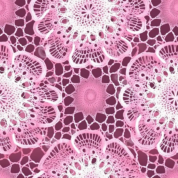 Seamless pattern with lace and flowers.