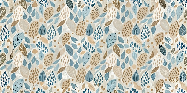 Photo seamless pattern with leaves