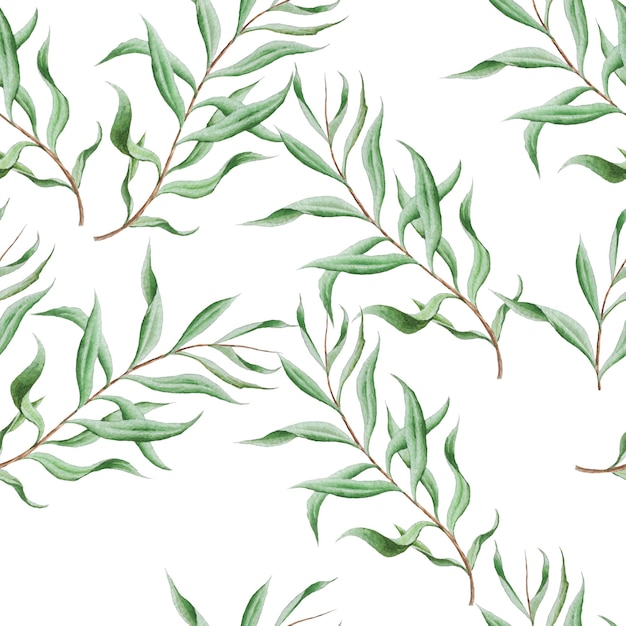 Seamless pattern with leaves