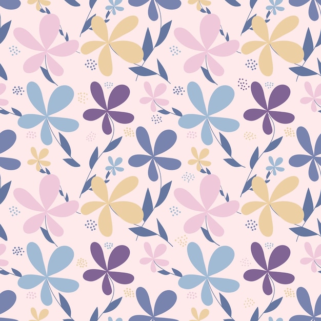 Seamless pattern with multicolored flowers Finished Design for paper fabric and other items