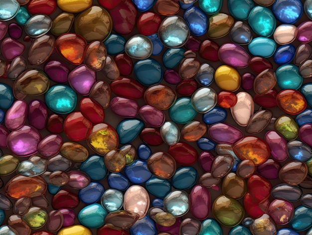 Seamless pattern with Multicolored gems texture wallpaper background design Generative AI