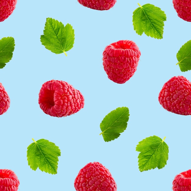 Seamless pattern with raspberry Berries abstract background Raspberry pattern for package design