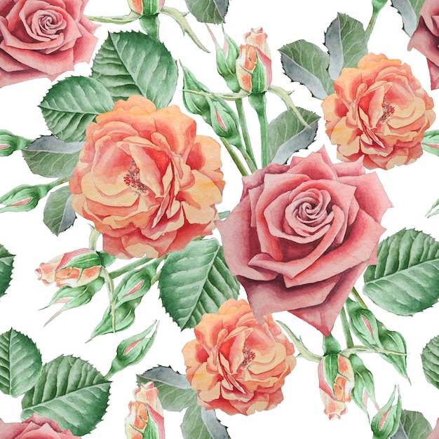 Seamless pattern with roses.