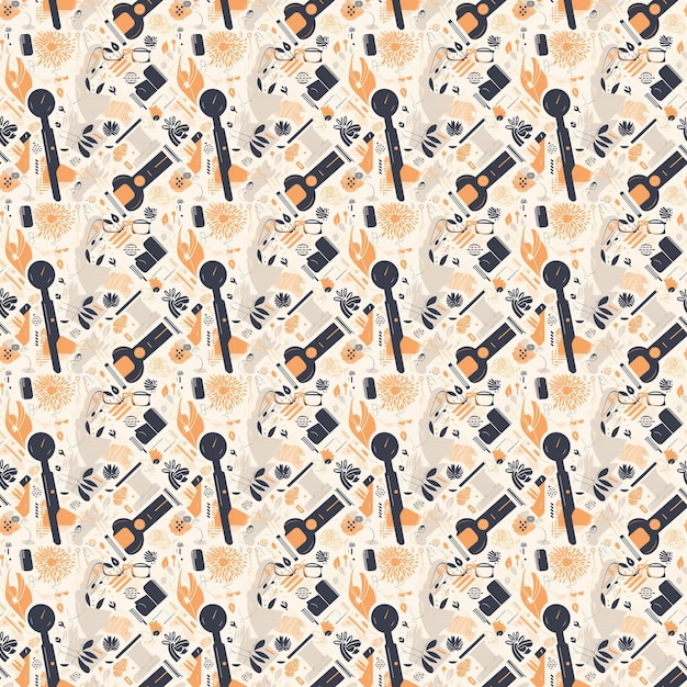 Seamless pattern with a spoon and a spoon. vector illustration.