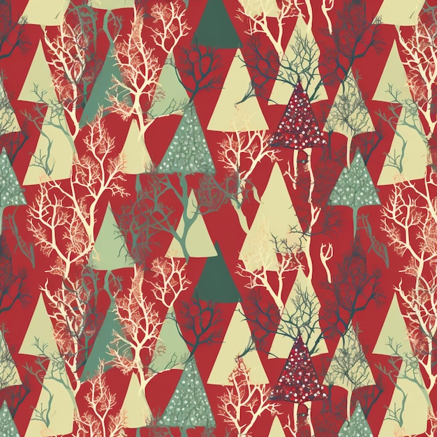 A seamless pattern with trees and the words'christmas '