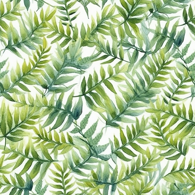 A seamless pattern with tropical leaves.