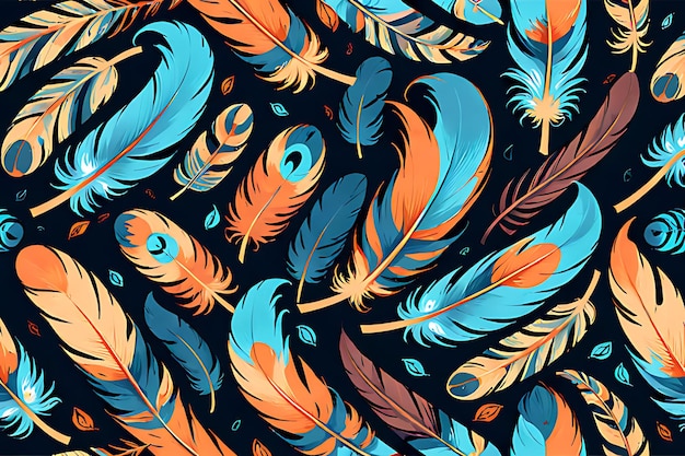 Photo seamless patterns of exotic bird feathers