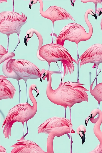 Seamless patterns of flamingo repeating patterns