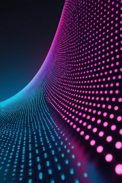 Seamless Pink to Blue Glowing Dot Wave Futuristic Digital Background Generative AI