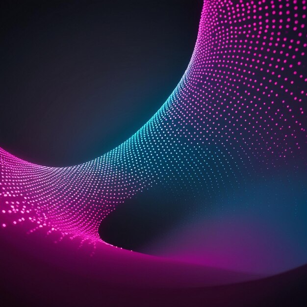 Seamless Pink to Blue Glowing Dot Wave Futuristic Digital Background Generative AI