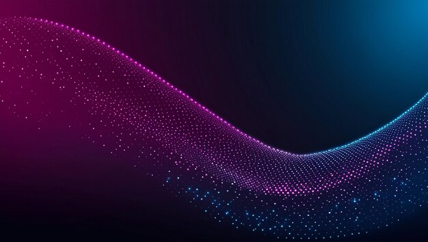 Seamless Pink to Blue Glowing Dot Wave Futuristic Digital Background Generative AI