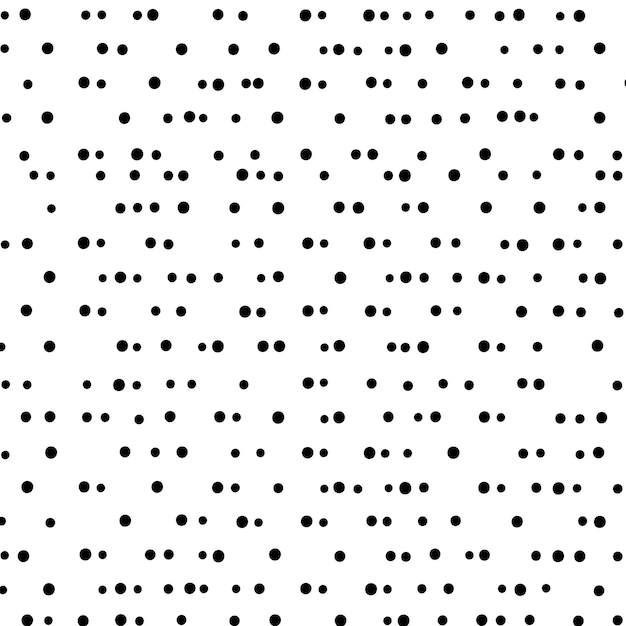 Photo seamless polka dot pattern featuring small black dots scattered across a white background creating a