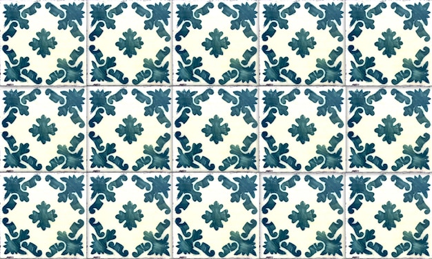 Seamless Portugal or Spain Azulejo Tile. High Resolution.