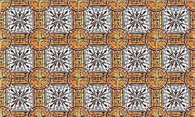 Seamless Portugal or Spain Azulejo Tile. High Resolution.