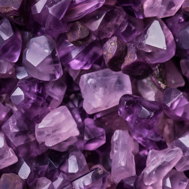 Seamless Purple Amethyst Crystals Pattern