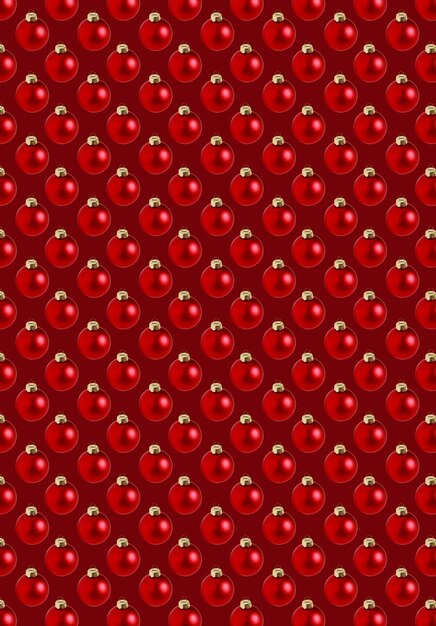 seamless red Christmas balls pattern on red background