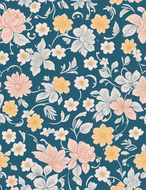 Seamless Repeat Floral patterns generative ai