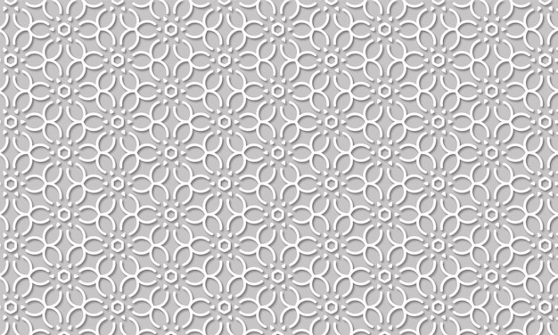 Seamless repeat geometric flower line design illustration