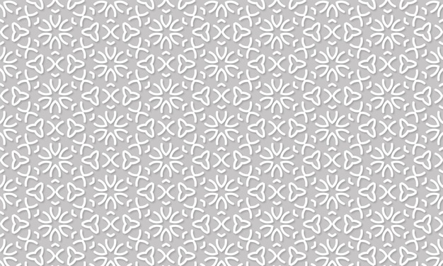 Seamless repeat geometric flower line design illustration