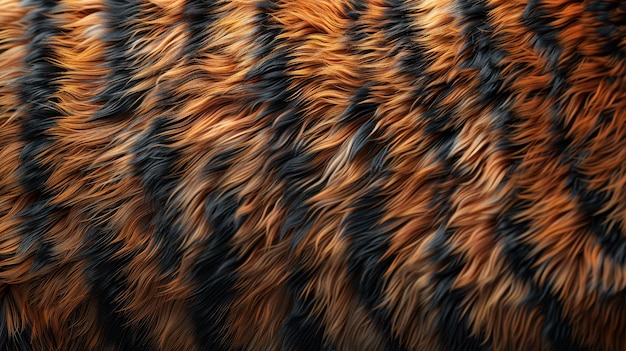 Seamless repeating pattern of tiger fur showcasing rich colors and textures for design use