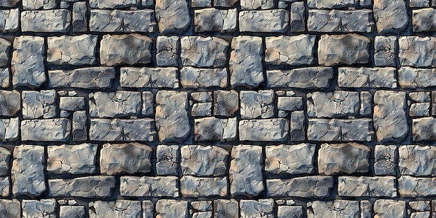 Seamless rock wall pattern tileable stone masonry texture illustration great for video game design