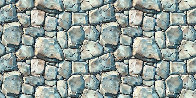 Seamless rock wall pattern tileable stone masonry texture illustration great for video game design