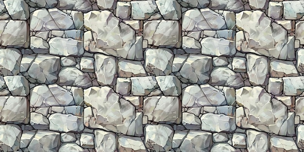 Seamless rock wall pattern tileable stone masonry texture illustration great for video game design