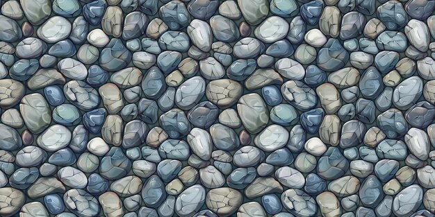 Seamless rough rock pattern tileable pebble stone texture illustration great for video game design