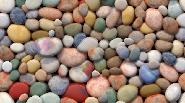 Seamless Rounded MultiColored Marble Stones