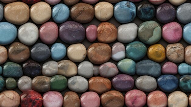 Seamless Rounded MultiColored Marble Stones