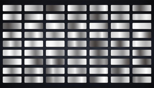 Photo seamless silver bar gradient pattern on dark background metallic texture design