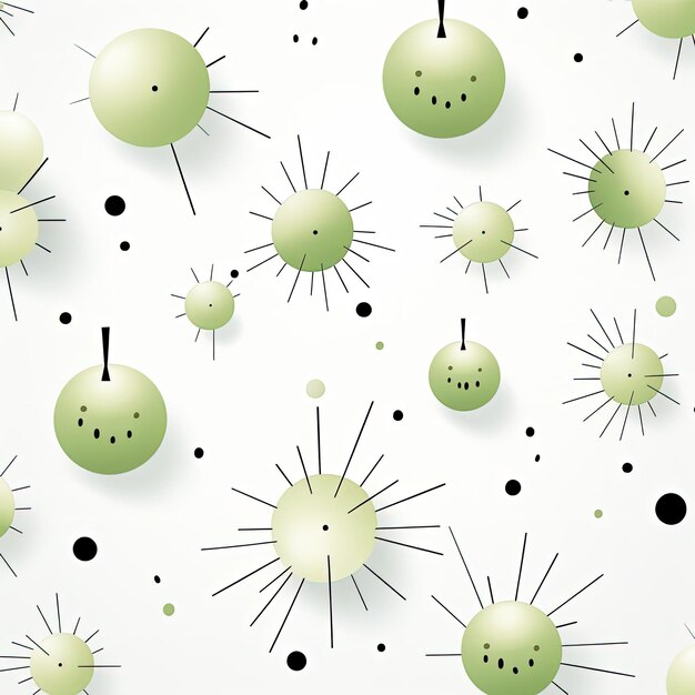 Photo seamless simple gooseberry and leaf pattern for decorative design