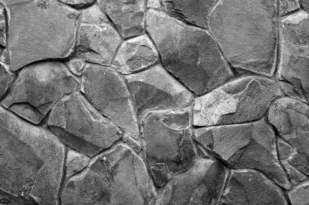 Seamless stone pattern Old stone wall black and white monochrome texture