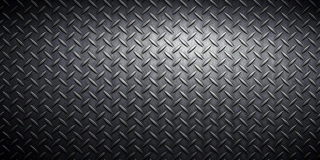 A seamless texture of a black diamond plate with a light source from above diamond plate textur