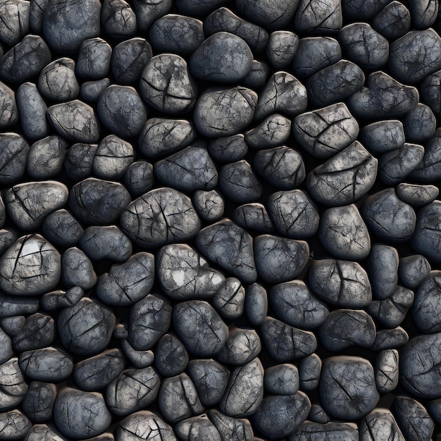 Seamless texture of black pebbles Abstract background