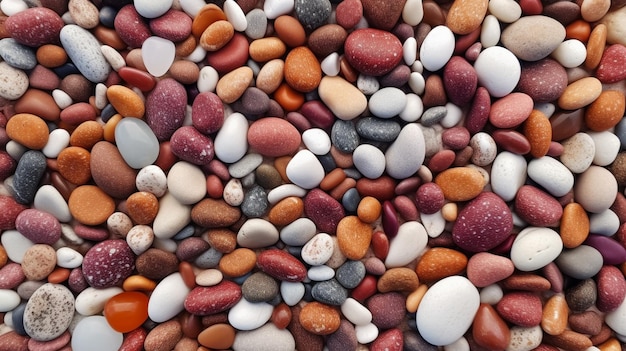 a seamless texture of colorful pebbles