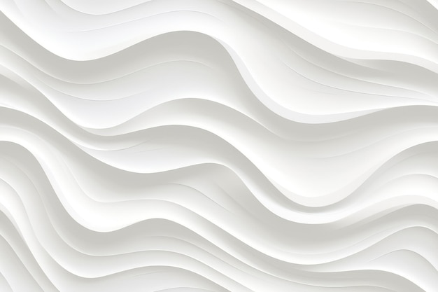 Seamless texture white abstract background with wavy lines 3d vector illustration