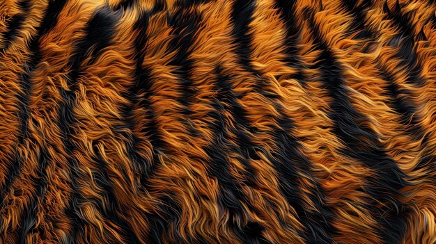 Photo seamless tiger fur pattern with rich colors and textures created by generative ai