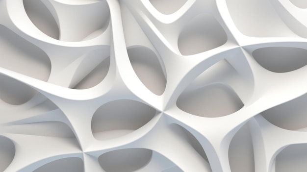 Seamless tileable pattern with abstract geometric shapes in white colors Generative AI