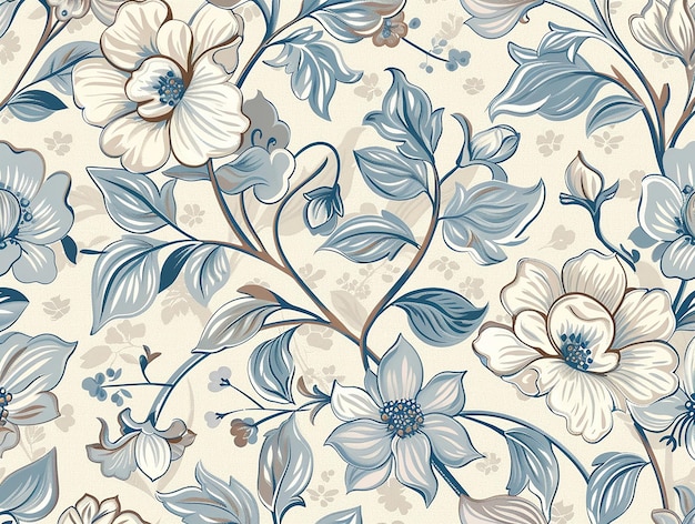 Seamless Vector Patterns with Detailed Floral Design