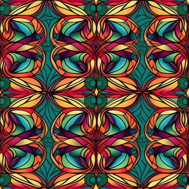 Seamless Vibrant and Hypnotic Kaleidoscopic Pattern