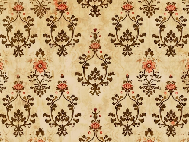 Seamless Vintage Pattern with Elegant Retro Elements