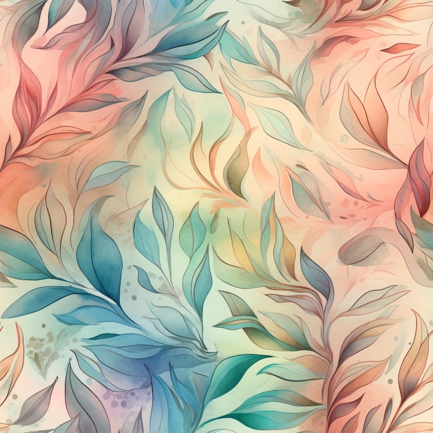 Seamless Watercolor Blend Pattern with Pastel Colors