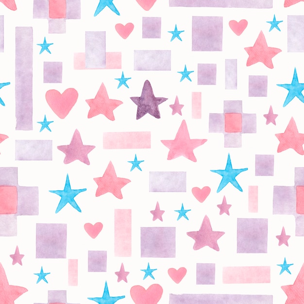 seamless watercolor hand painted stars