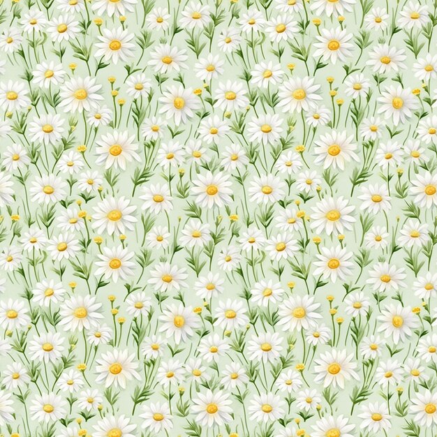 Seamless Watercolor Miniature Daisy Flower Digital Papers